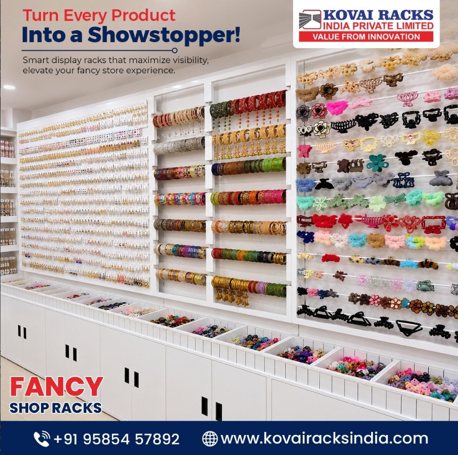 Premium Quality Fancy Shop Racks Manufacturer Delivering Durable Retail Display Solutions Across Coimbatore City Tamilnadu